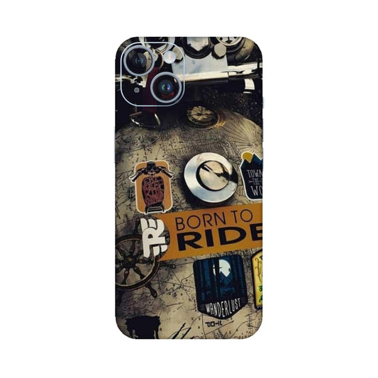 Born to Ride World Map Mobile Skin For iPhone 14