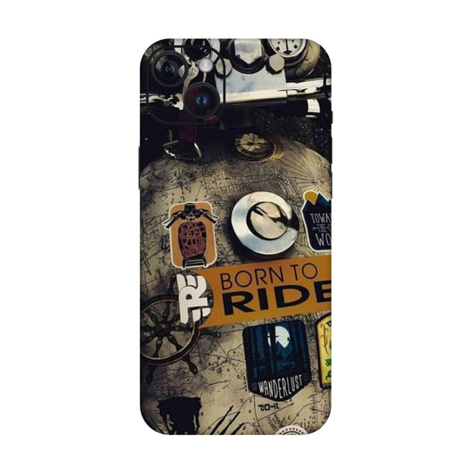 Born to Ride World Map Mobile Skin For iPhone 14 Plus