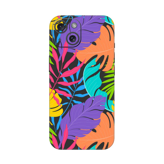 Neon Jungle Leaves Mobile Skin For iPhone 15