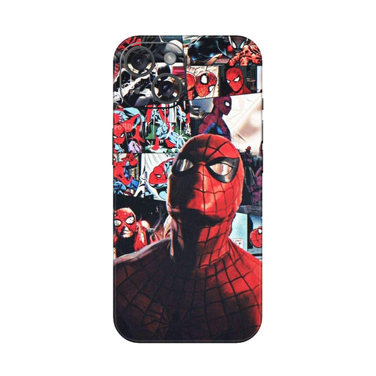 Vintage Spider Man Collage Mobile Skin For iPhone 15
