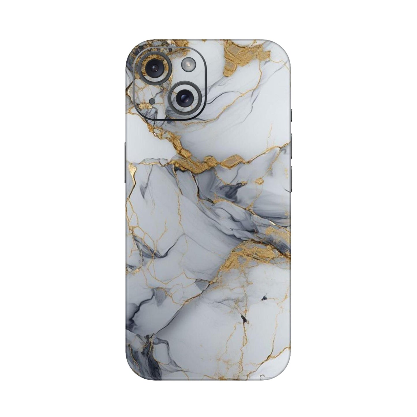 White Gold Luxury Marble Mobile Skin For iPhone 15