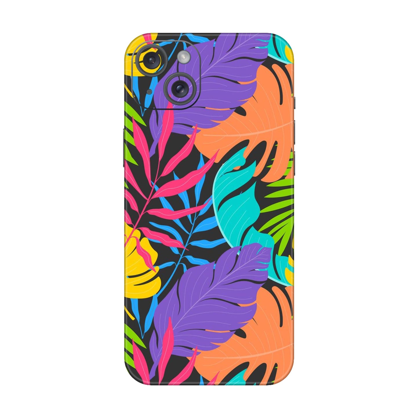 Neon Jungle Leaves Mobile Skin For iPhone 15 Plus