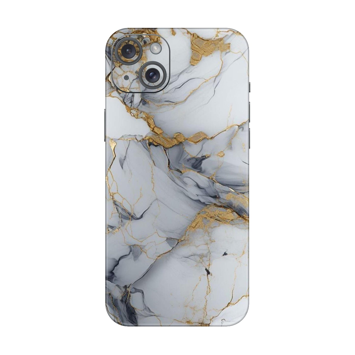 White Gold Luxury Marble Mobile Skin For iPhone 15 Plus