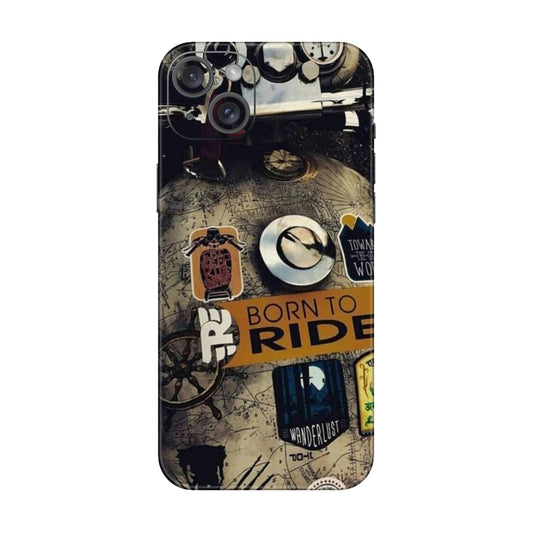 Born to Ride World Map Mobile Skin For iPhone 15 Plus
