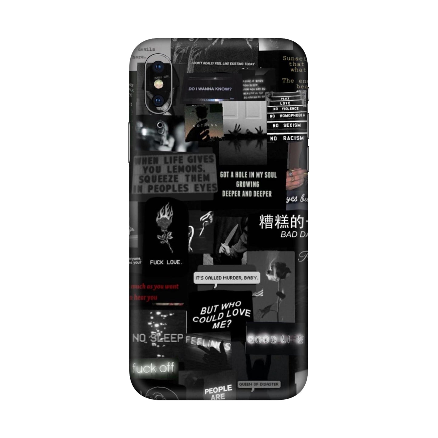 Bad Day Dark Collage Mobile Skin For iPhone X