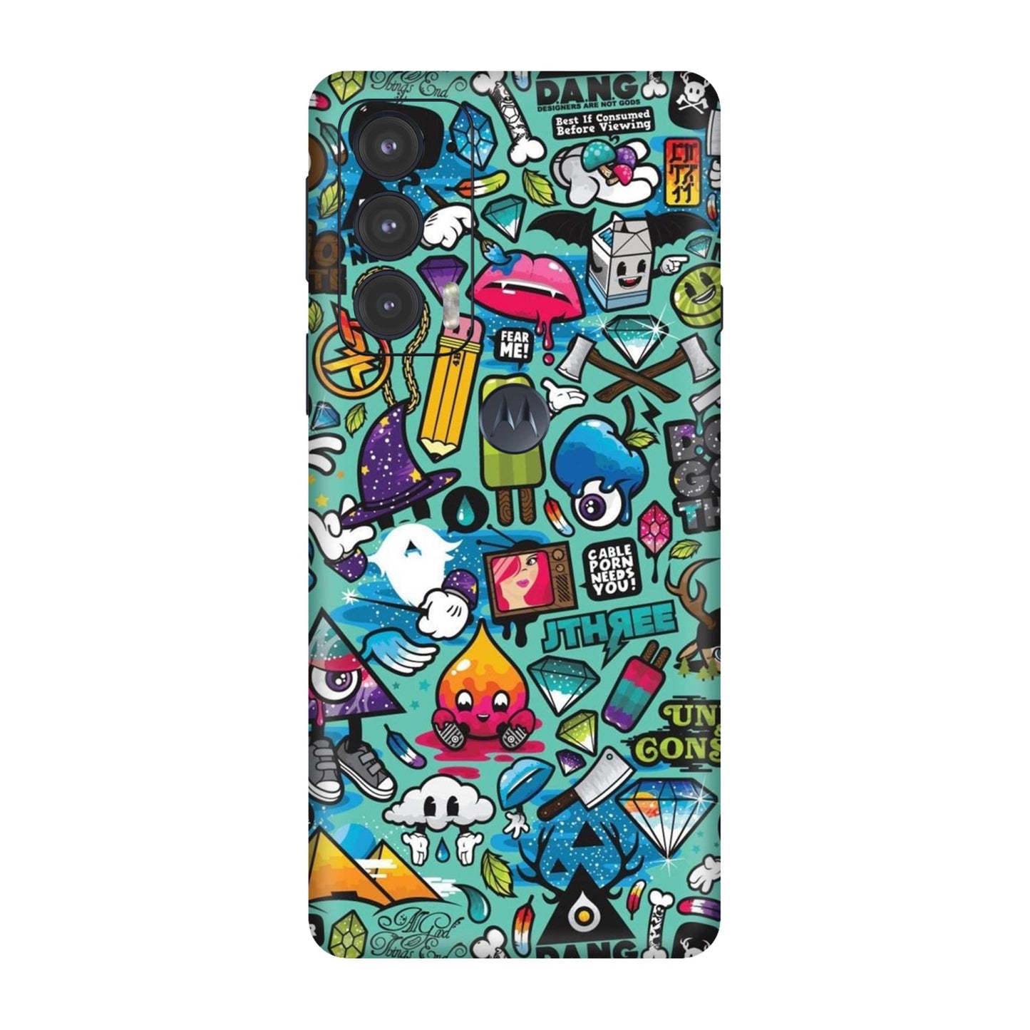 Graffiti Chaos Sticker Bomb Mobile Skin For Motorola Edge 20