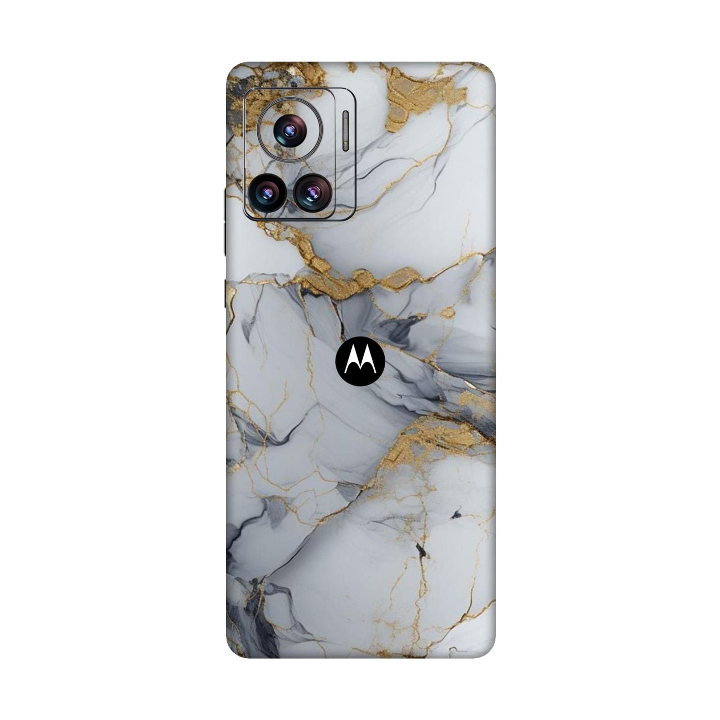 White Gold Luxury Marble Mobile Skin For Motorola Edge 30 Ultra