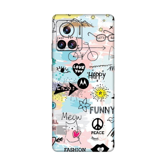 Cat Doodles Pastel Mobile Skin For Motorola Edge 30 Ultra