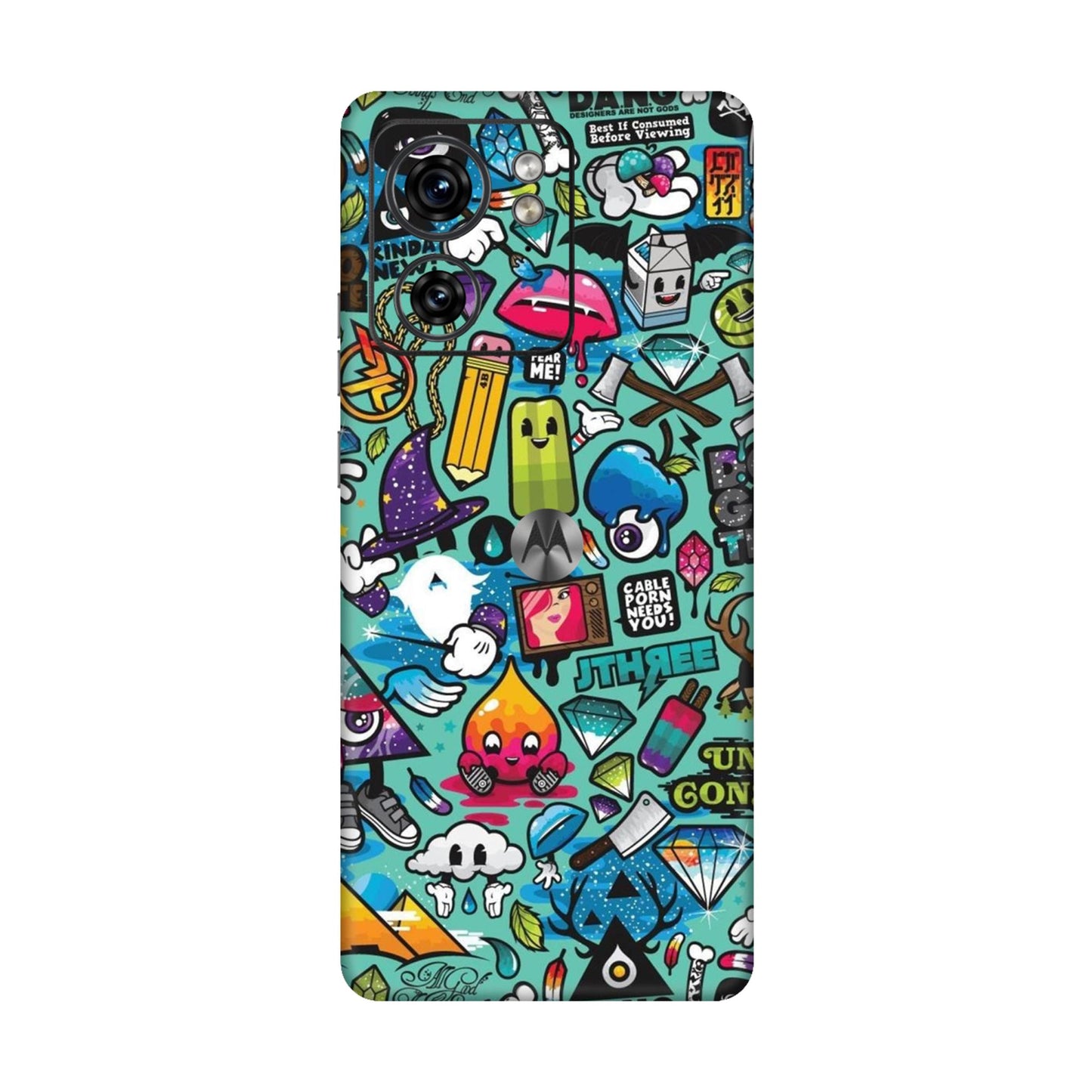 Graffiti Chaos Sticker Bomb Mobile Skin For Motorola Edge 40