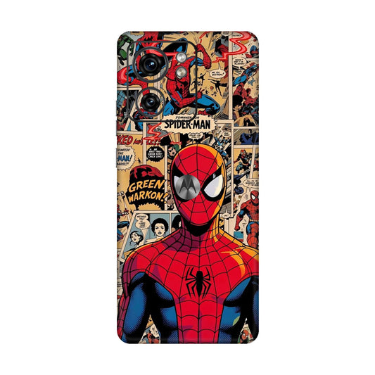 Vintage Comic Panel Spider Man Mobile Skin For Motorola Edge 40