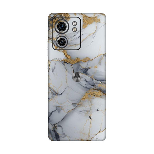 White Gold Luxury Marble Mobile Skin For Motorola Edge 40