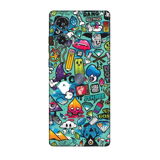 Graffiti Chaos Sticker Bomb Mobile Skin For Motorola Edge 50 Fusion