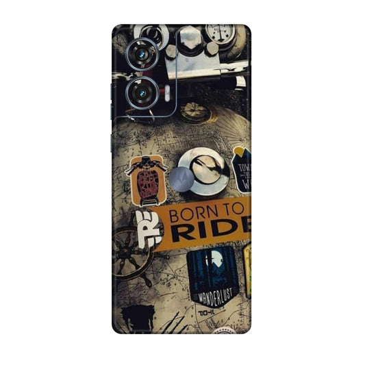 Born to Ride World Map Mobile Skin For Motorola Edge 50 Fusion