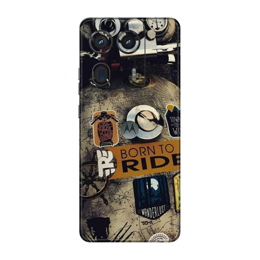 Born to Ride World Map Mobile Skin For Motorola Edge 50 Ultra