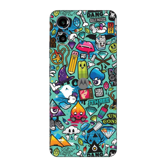 Graffiti Chaos Sticker Bomb Mobile Skin For Motorola G34