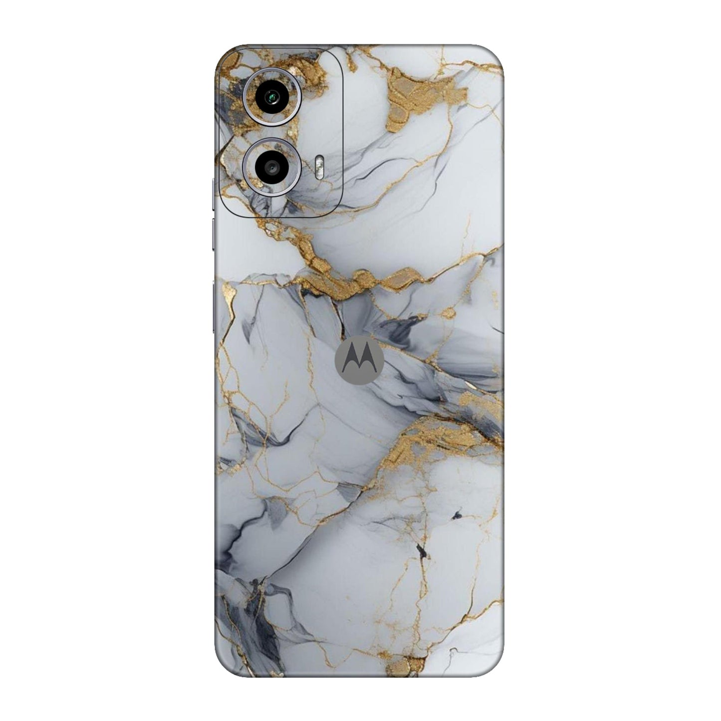 White Gold Luxury Marble Mobile Skin For Motorola G34