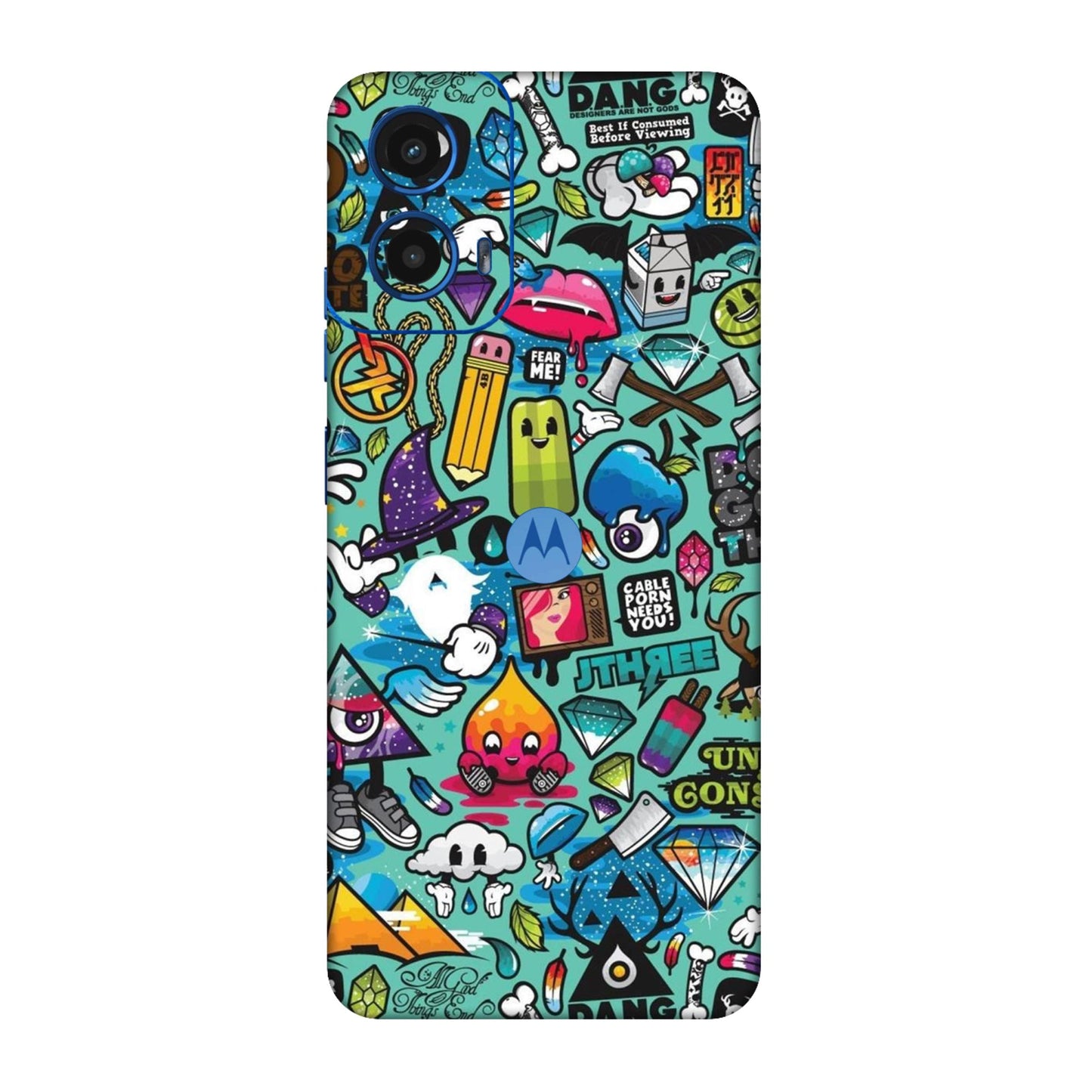 Graffiti Chaos Sticker Bomb Mobile Skin For Motorola G45