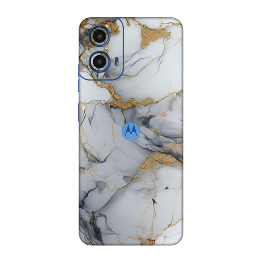 White Gold Luxury Marble Mobile Skin For Motorola G45