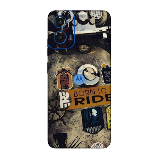Born to Ride World Map Mobile Skin For Motorola G45