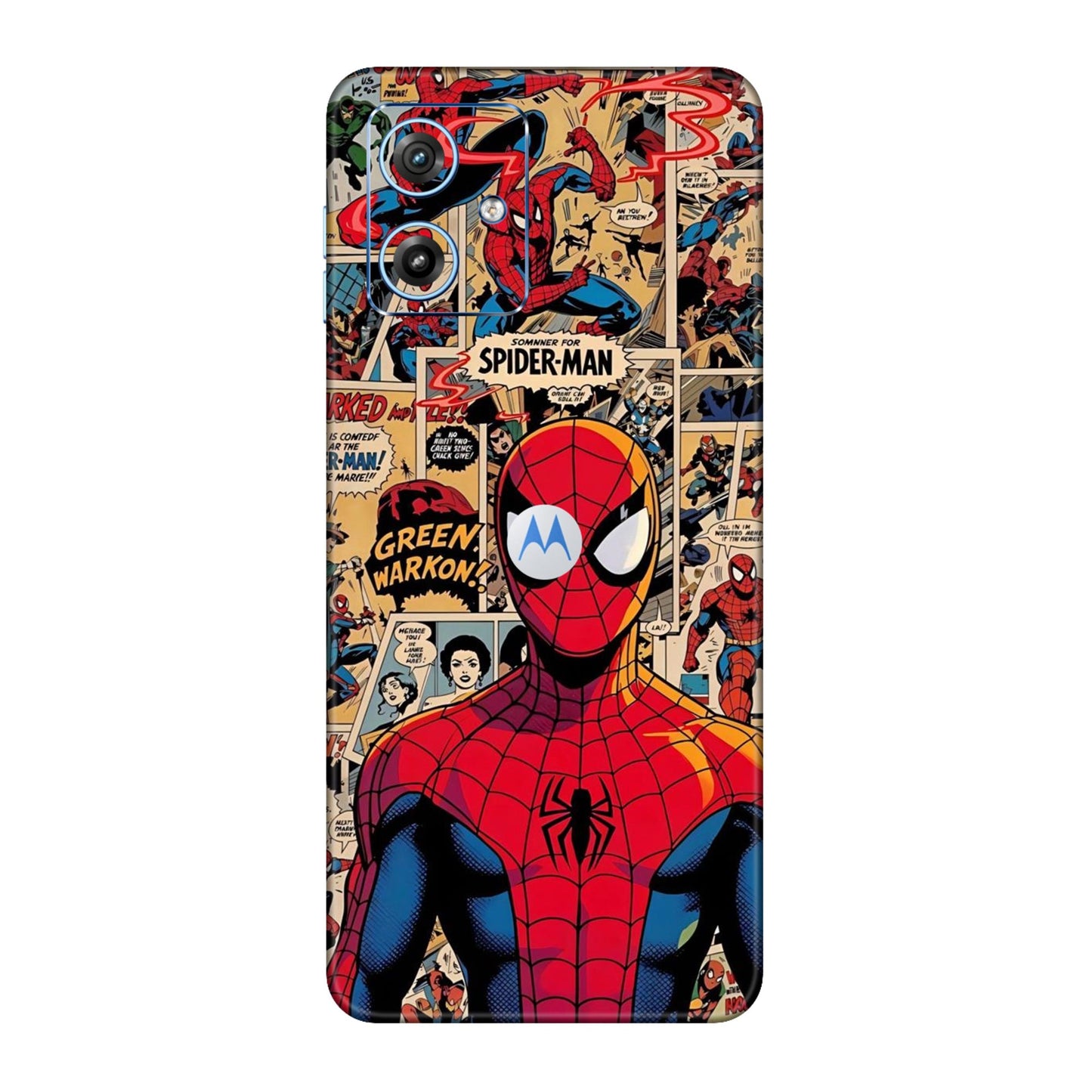 Vintage Comic Panel Spider Man Mobile Skin For Motorola G64