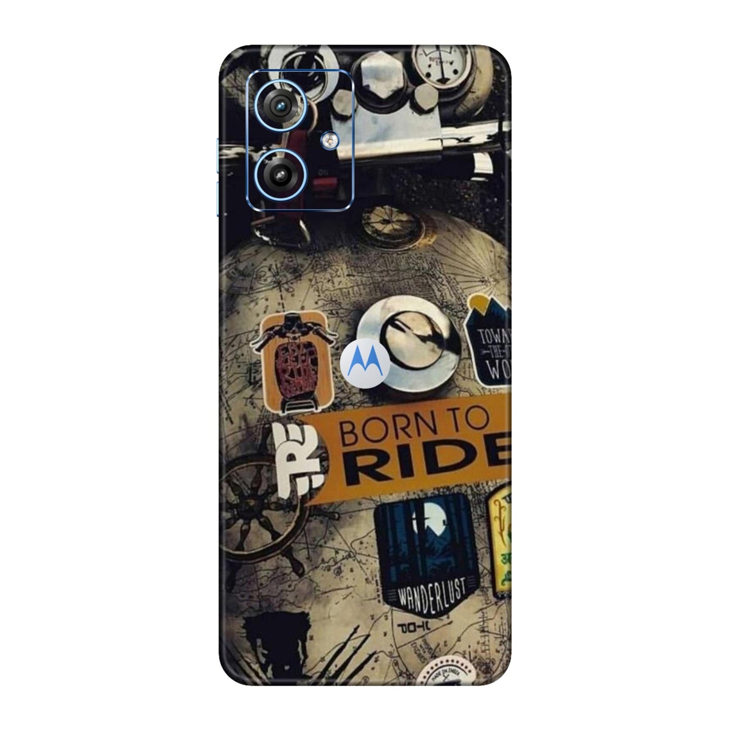 Born to Ride World Map Mobile Skin For Motorola G64