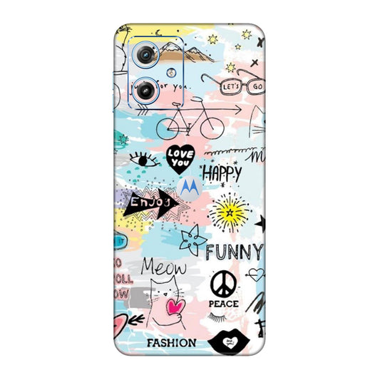 Cat Doodles Pastel Mobile Skin For Motorola G64