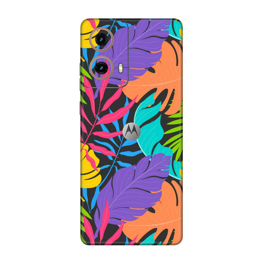 Neon Jungle Leaves Mobile Skin For Motorola G85