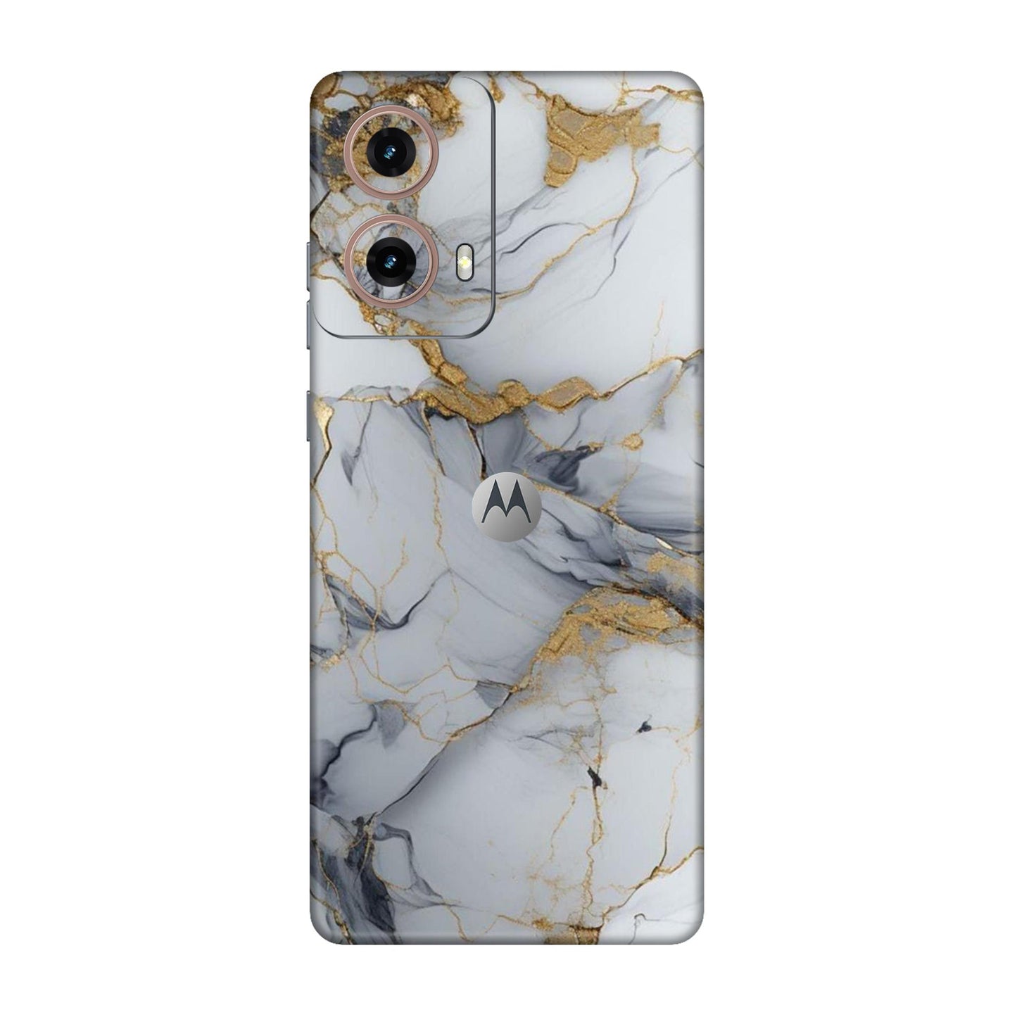 White Gold Luxury Marble Mobile Skin For Motorola G85