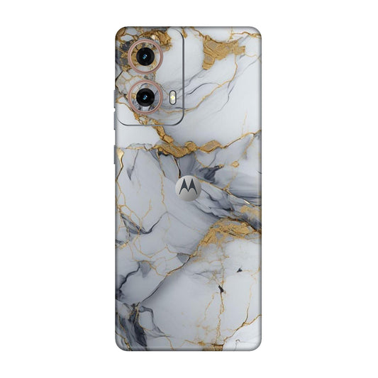 White Gold Luxury Marble Mobile Skin For Motorola G85
