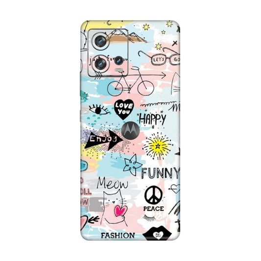 Cat Doodles Pastel Mobile Skin For Motorola Edge 30 Fusion