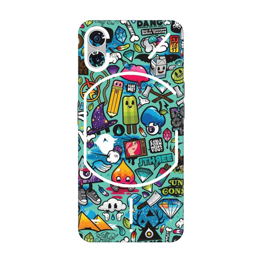 Graffiti Chaos Sticker Bomb Mobile Skin For Nothing Phone 1