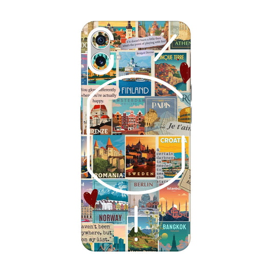 Vintage Travel Sticker Bomb Mobile Skin For Nothing Phone 1