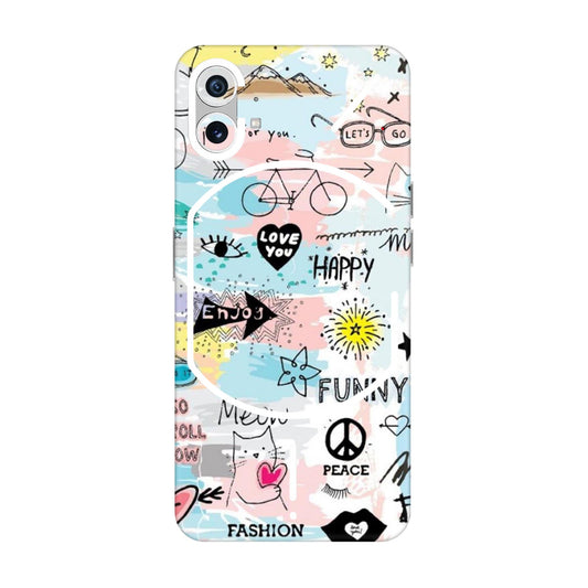 Cat Doodles Pastel Mobile Skin For Nothing Phone 1