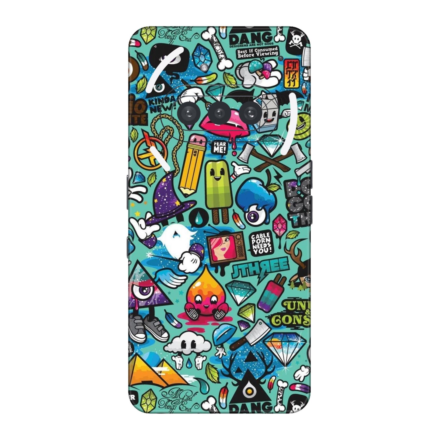Graffiti Chaos Sticker Bomb Mobile Skin For Nothing Phone 3a