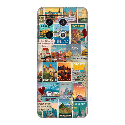 Vintage Travel Sticker Bomb Mobile Skin For OnePlus 10 Pro