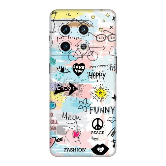 Cat Doodles Pastel Mobile Skin For OnePlus 10 Pro
