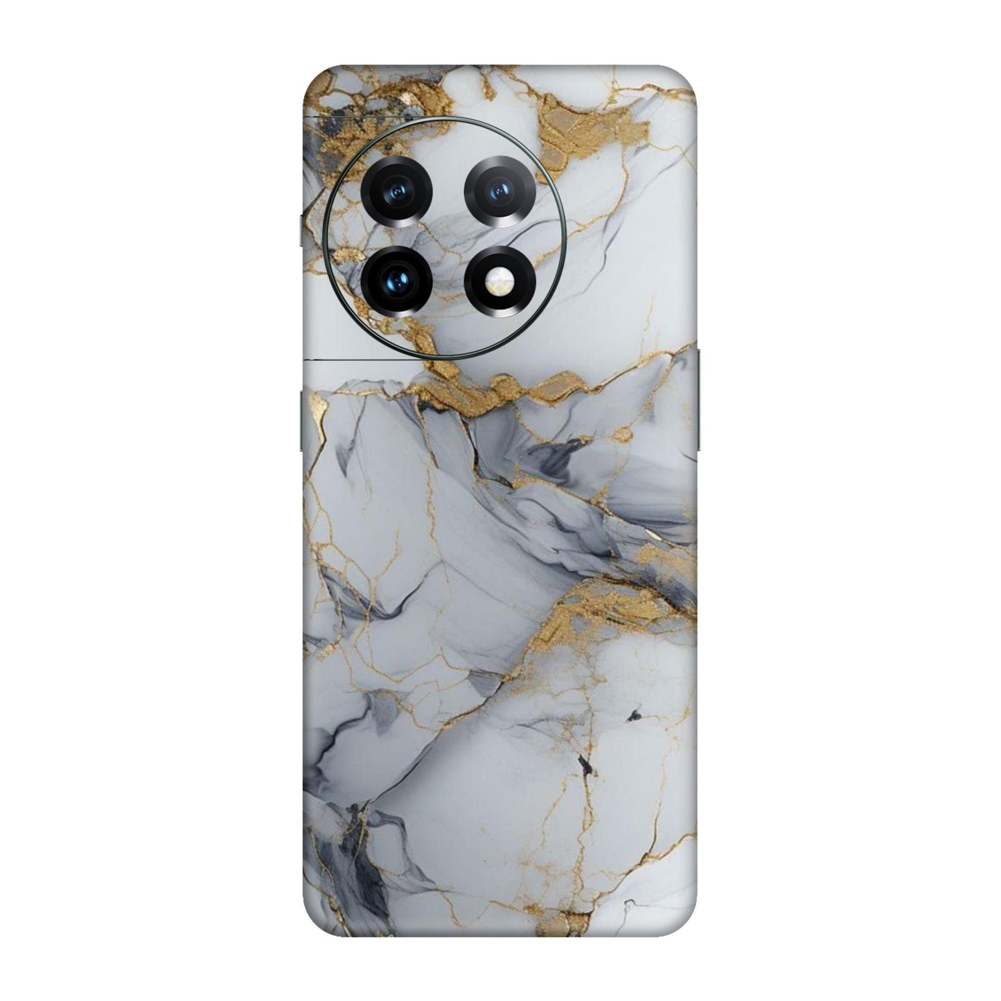 White Gold Luxury Marble Mobile Skin For OnePlus 11