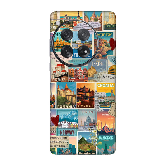Vintage Travel Sticker Bomb Mobile Skin For OnePlus 12