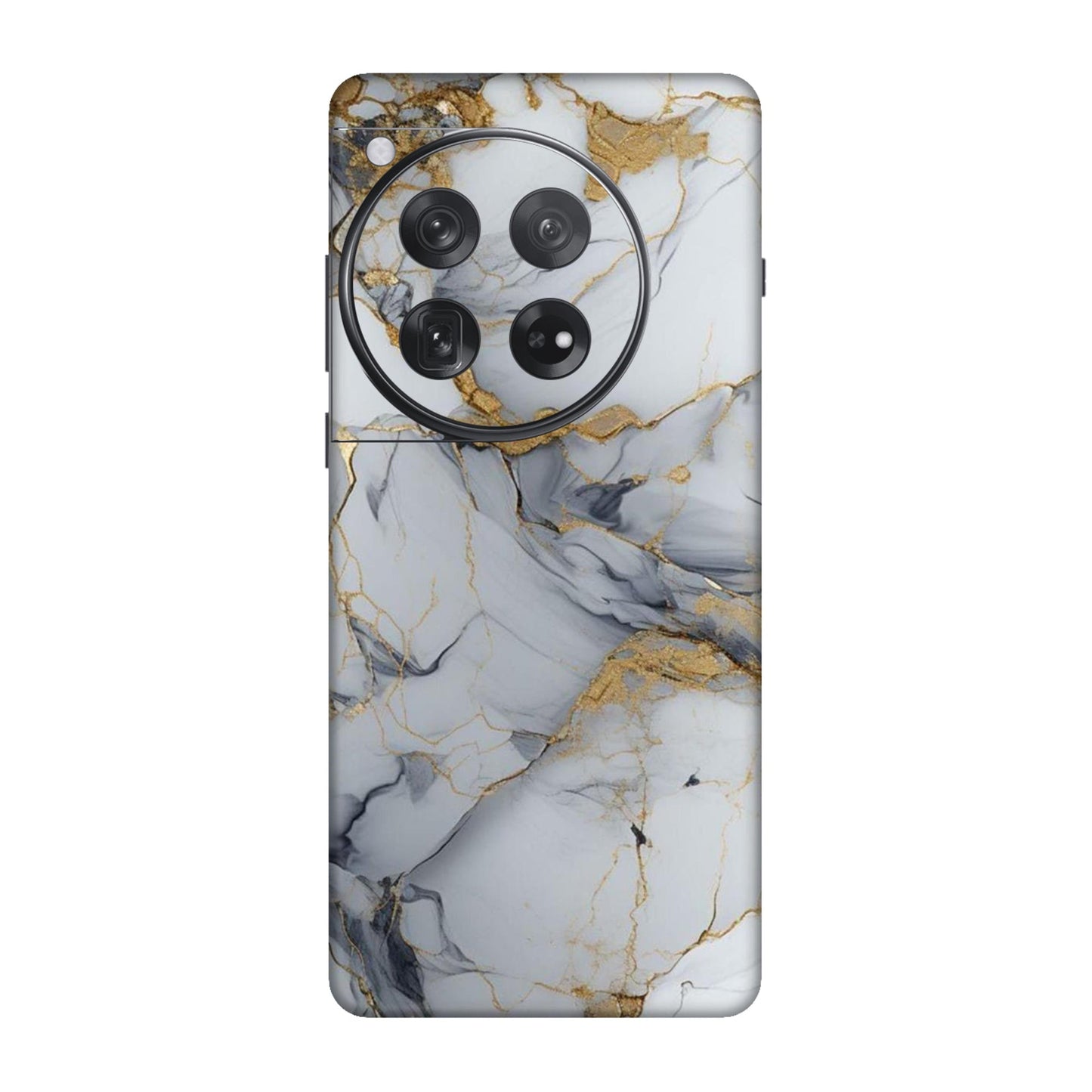 White Gold Luxury Marble Mobile Skin For OnePlus 12