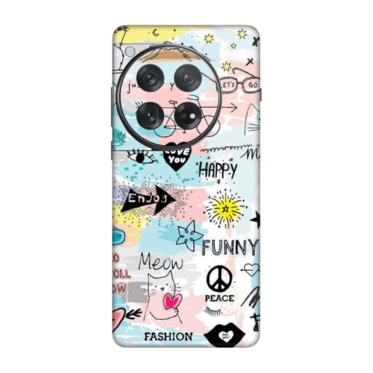 Cat Doodles Pastel Mobile Skin For OnePlus 12