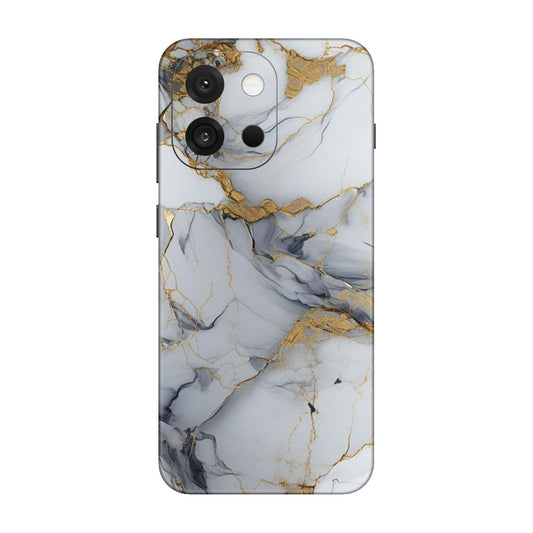 White Gold Luxury Marble Mobile Skin For OnePlus 13S