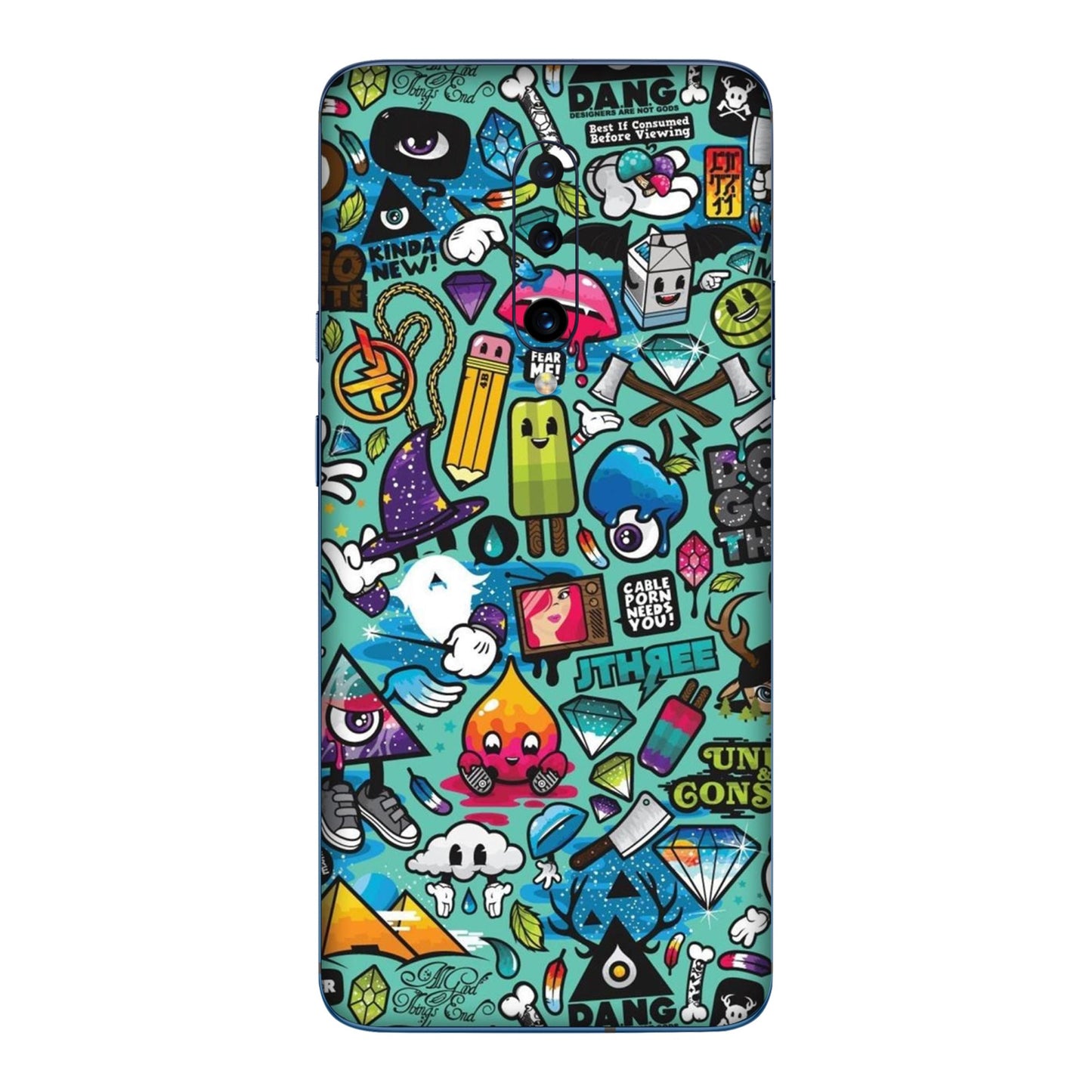 Graffiti Chaos Sticker Bomb Mobile Skin For OnePlus 7 Pro