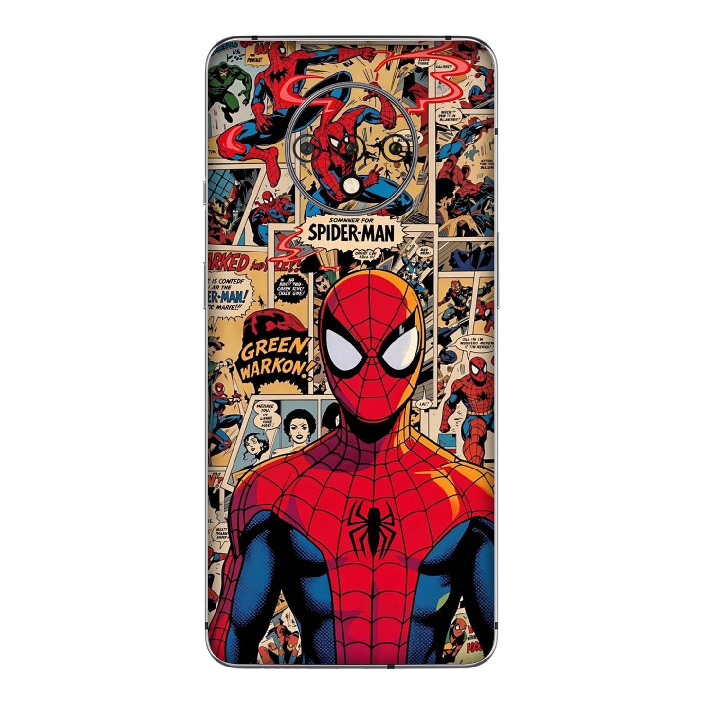 Vintage Comic Panel Spider Man Mobile Skin For OnePlus 7t