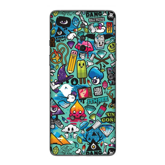 Graffiti Chaos Sticker Bomb Mobile Skin For OnePlus 8