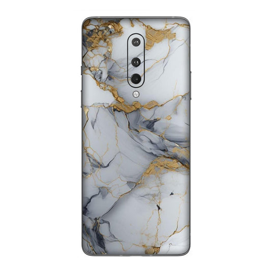 White Gold Luxury Marble Mobile Skin For OnePlus 8