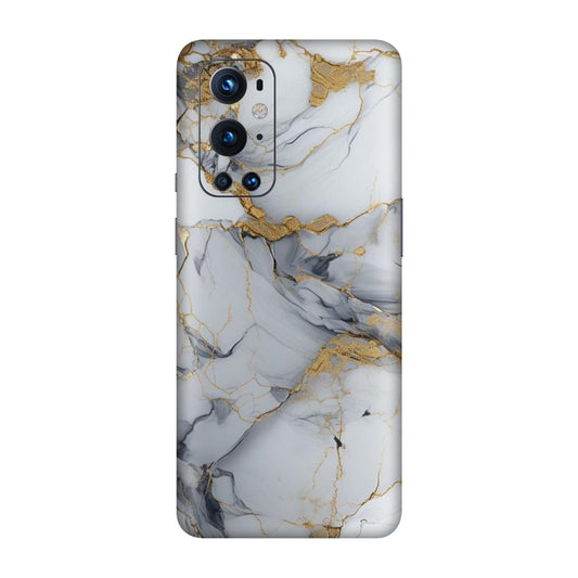White Gold Luxury Marble Mobile Skin For OnePlus 9 Pro