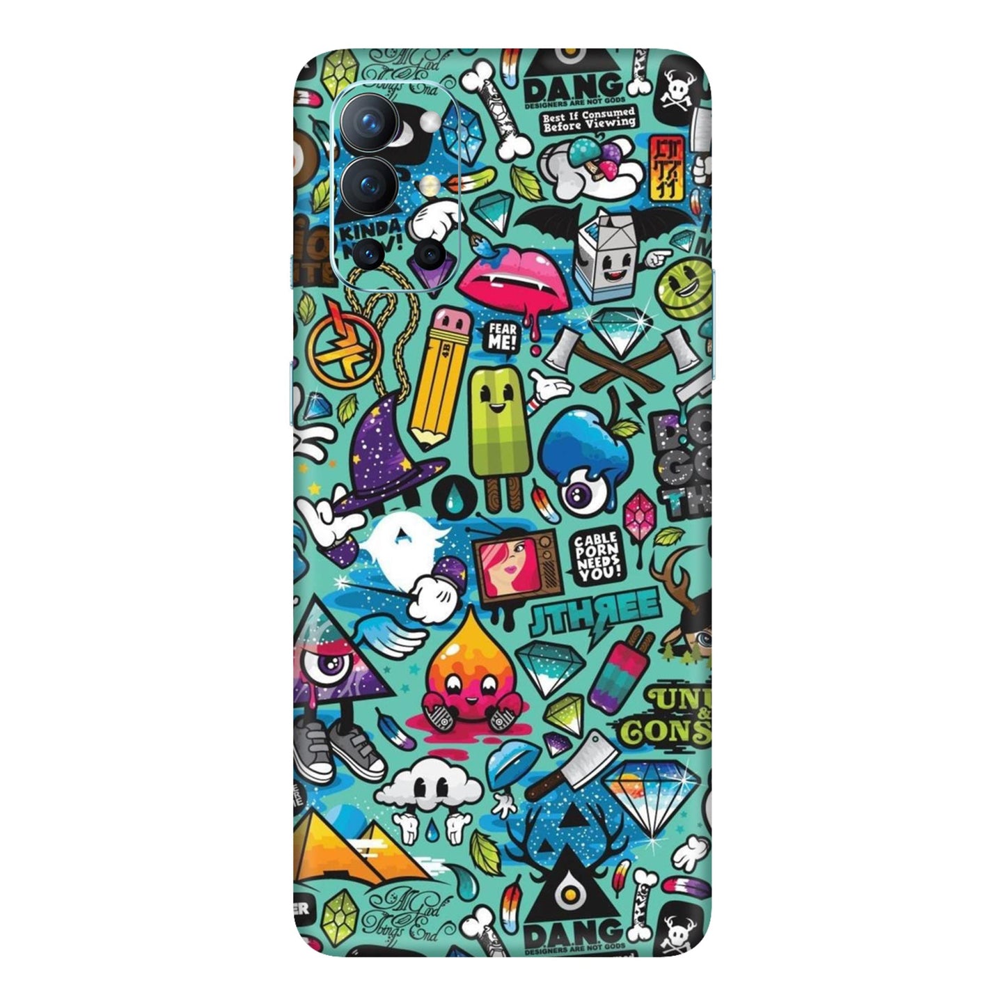 Graffiti Chaos Sticker Bomb Mobile Skin For OnePlus 9r