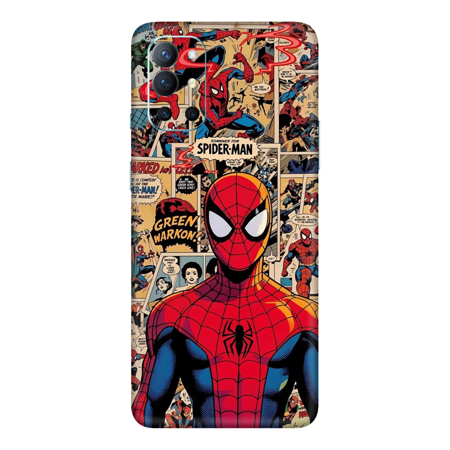 Vintage Comic Panel Spider Man Mobile Skin For OnePlus 9r