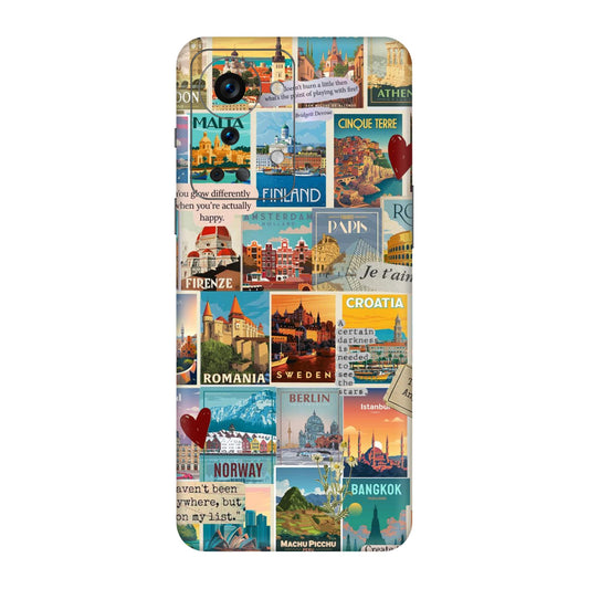 Vintage Travel Sticker Bomb Mobile Skin For OnePlus Nord 2t