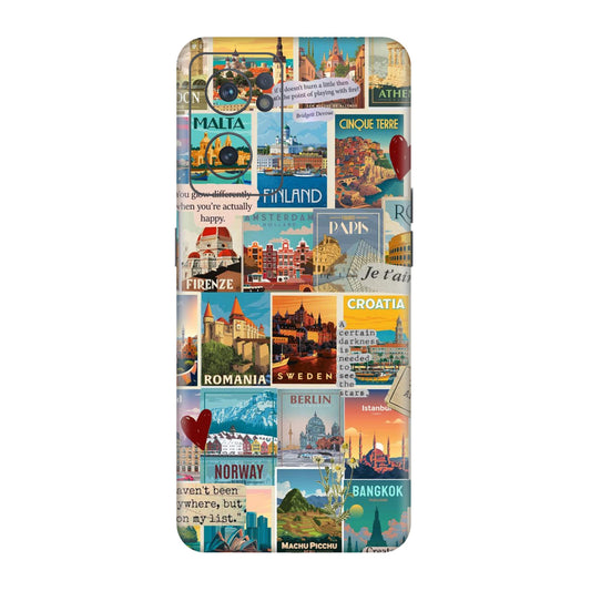 Vintage Travel Sticker Bomb Mobile Skin For OnePlus Nord Ce 2
